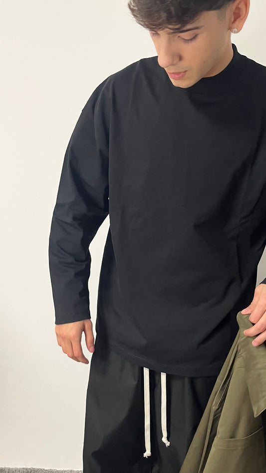 T-SHIRT MANICA LUNGA NERA