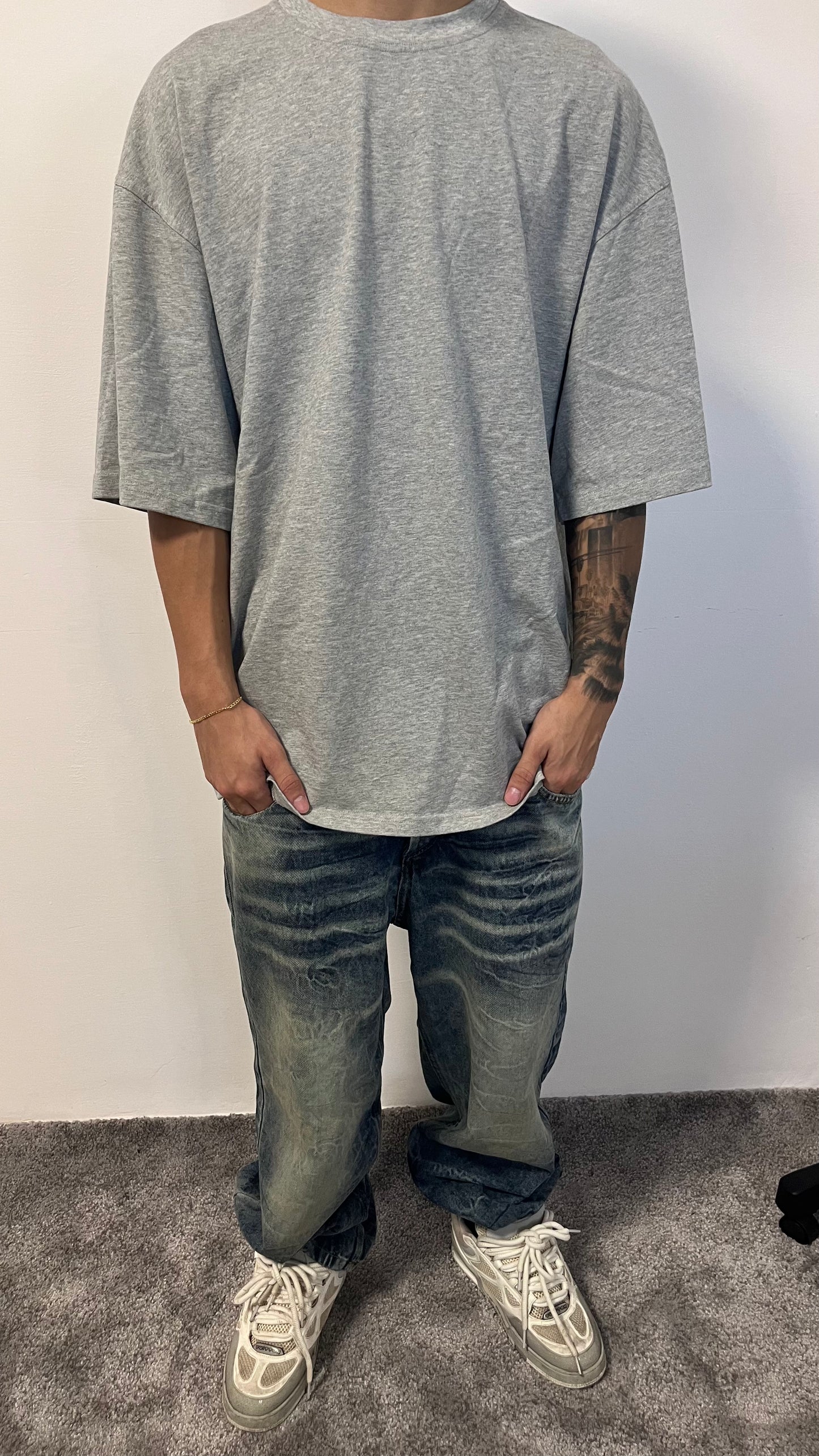 T-SHIRT OVER GRIGIO PREMIUM